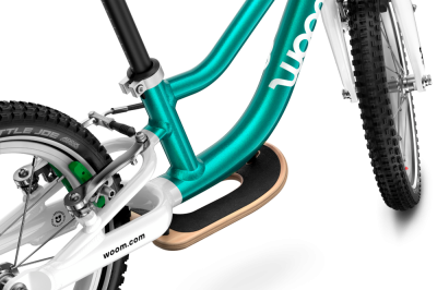 Woom GO 1+ Metallic Turquoise 14" mit Trittbrett Produktbild 1