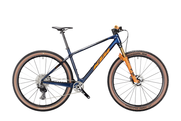 KTM MYROON EXONIC TRANSPARENT BLUE ON CARBON (ORANGE+BLACK) XL/53